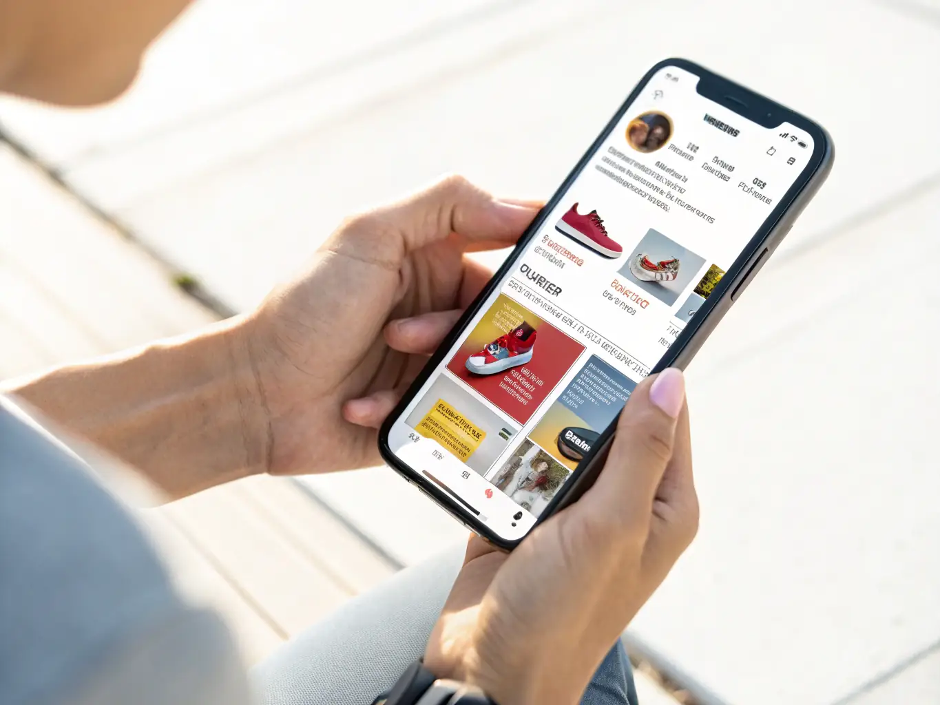 A mobile app interface displaying various product categories and a user-friendly checkout process, highlighting the firm's capabilities in mobile application development.