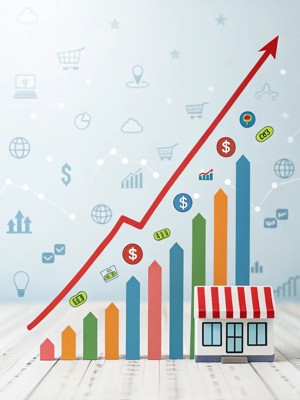 A graph showcasing the growth and success of an eCommerce business after implementing Ecommerce Marketplace's strategies.